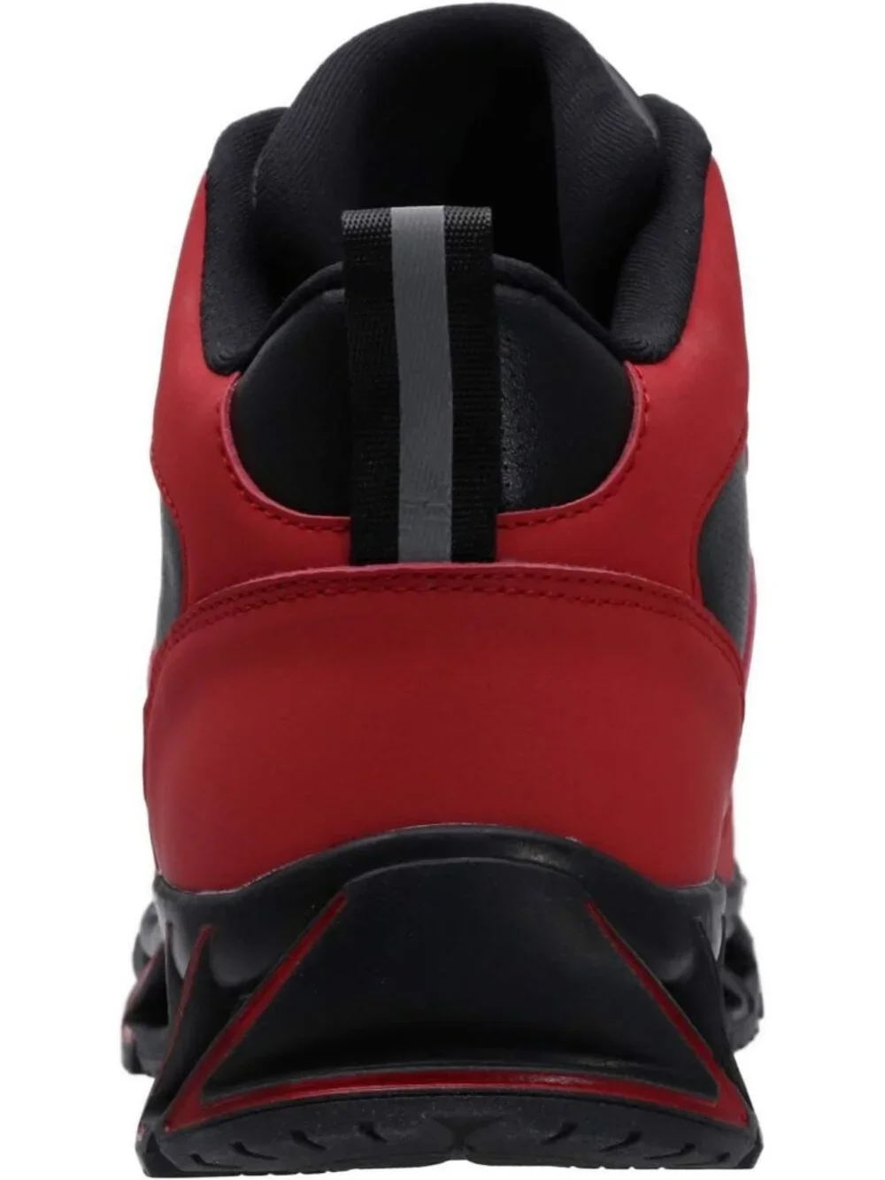 Joomra Men's Red2 Rubber Leather High Top Athletic Inspired Lace Up Sneaker